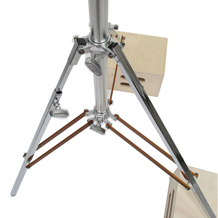 Matthews Hollywood Beefy Baby Triple Riser Stand with Rocky Mountain Leg, 12' 4" - Chrome/Orange