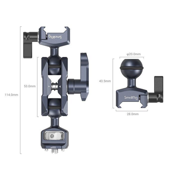 SmallRig Magic Arm with Dual Ball Heads, 1/4”-20 Screw and NATO Clamp 3875