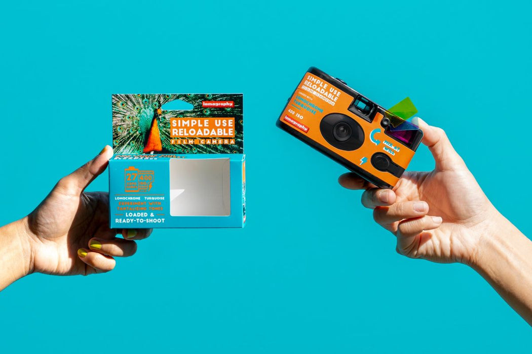 Lomography Simple Use Reloadable 35mm Film Camera - LomoChrome Turquoise