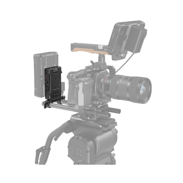 SmallRig V-Mount Battery Adapter Plate (Basic Version) with Dual Rod Clamp 3498