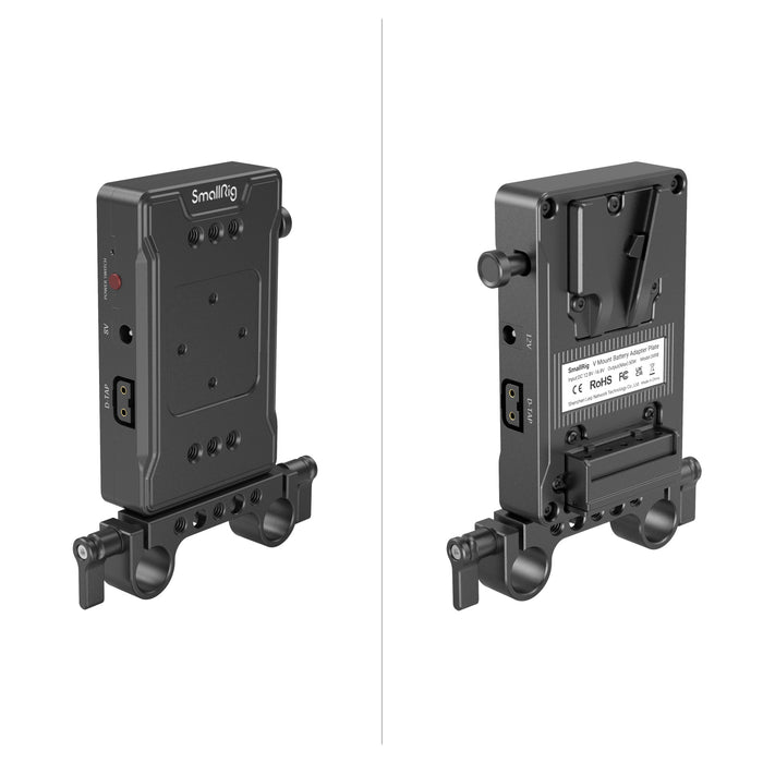 SmallRig V-Mount Battery Adapter Plate (Basic Version) with Dual Rod Clamp 3498