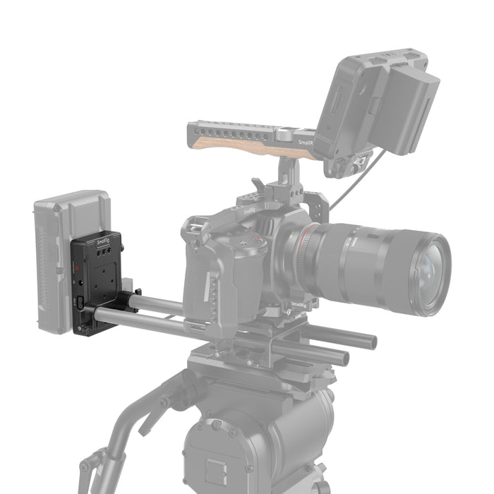 SmallRig V-Mount Battery Adapter Plate (Basic Version) with Dual Rod Clamp 3498