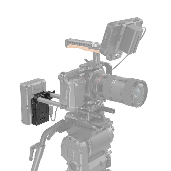 SmallRig V-Mount Battery Adapter Plate (Basic Version) with Dual Rod Clamp 3498