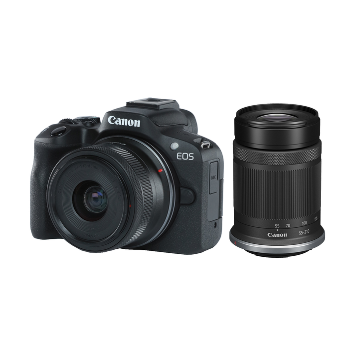 Canon EOS R50 Mirrorless Camera with RF-S 18-45mm f/4.5-6.3 IS STM Lens & RF-S 55-210mm f/5-7.1 IS STM Lens