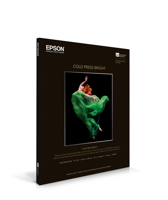 Epson Cold Press Bright Paper, 17" x 22" - 25 Sheets