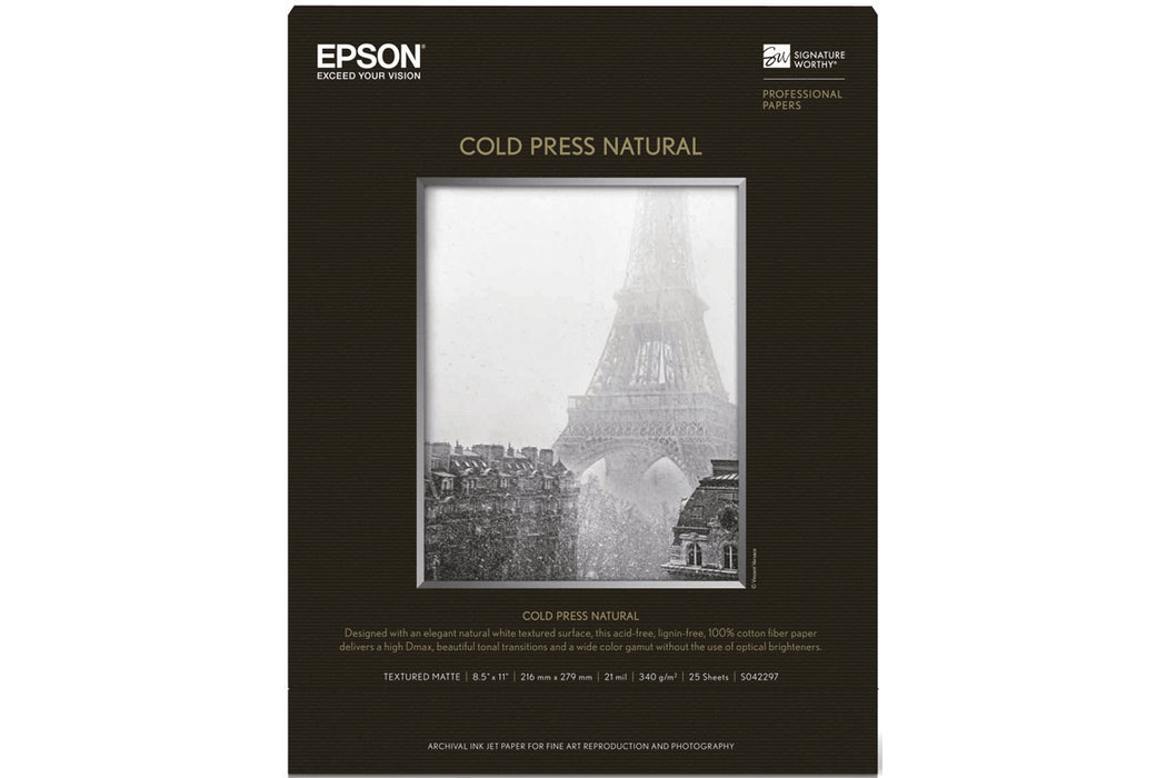 Epson Cold Press Natural Paper, 8.5" x 11" - 25 Sheets