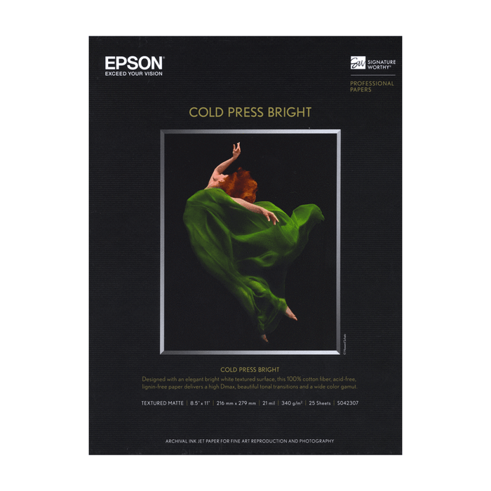 Epson Cold Press Bright Paper, 8.5" x 11" - 25 Sheets