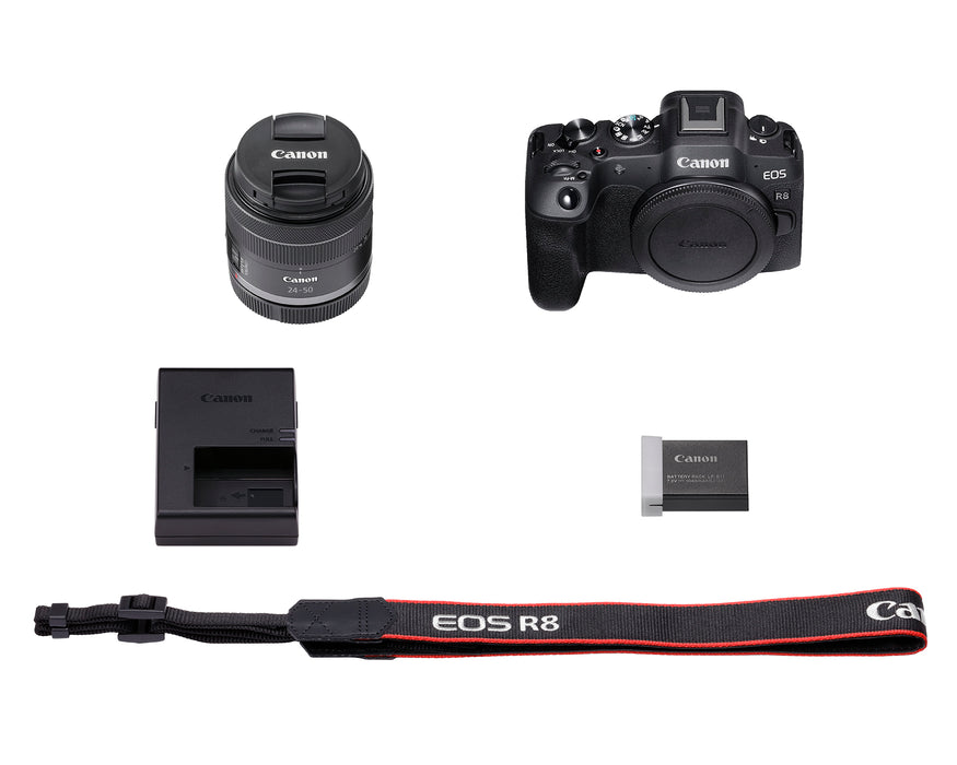 Canon EOS R8 Mirrorless Camera with RF 24-50mm f/4.5-6.3 IS STM Lens