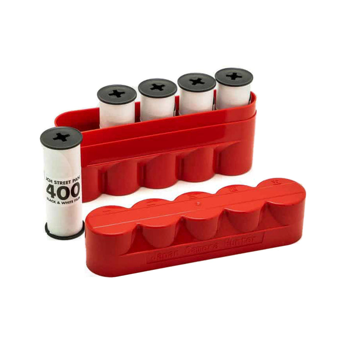 Japan Camera Hunter Film Case, Holds 5 Rolls 120 - Red