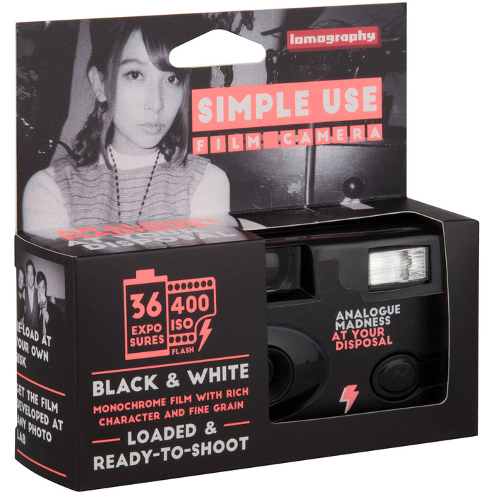 Lomography Simple Use Reloadable 35mm Film Camera - Lady Gray 400 black & white