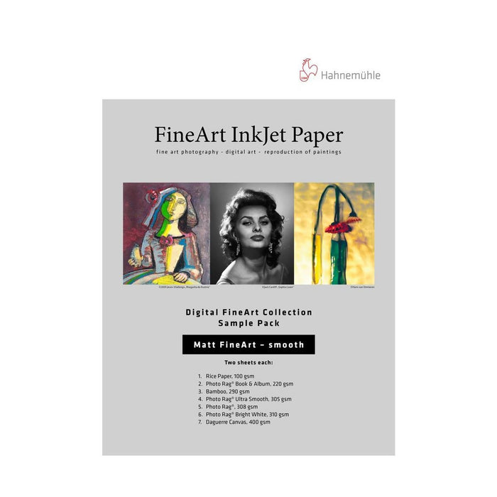 Hahnemühle Matte Fine Art Smooth Archival Inkjet Paper Sample Pack, 8.5x11" - 14 Sheets