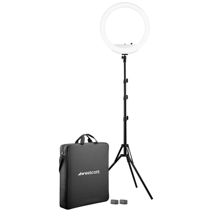 Westcott 18” Bi-Color LED Ring Light Kit with Batteries and Stand